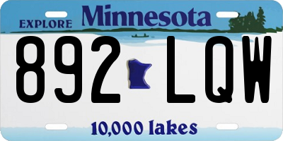 MN license plate 892LQW