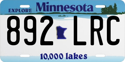 MN license plate 892LRC