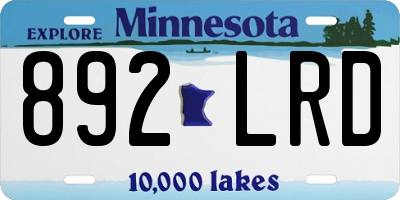 MN license plate 892LRD