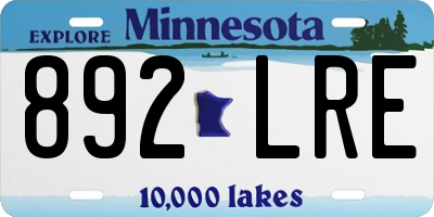 MN license plate 892LRE