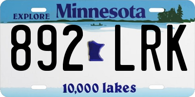 MN license plate 892LRK
