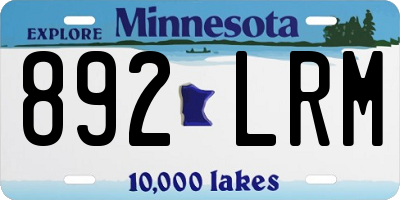 MN license plate 892LRM
