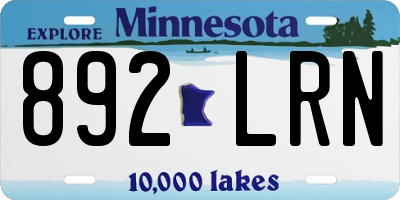 MN license plate 892LRN
