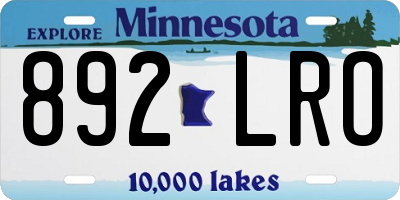 MN license plate 892LRO