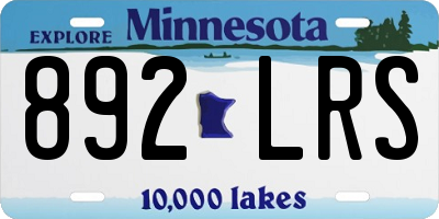 MN license plate 892LRS