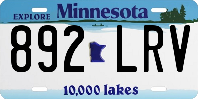 MN license plate 892LRV