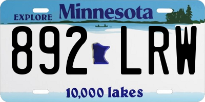 MN license plate 892LRW