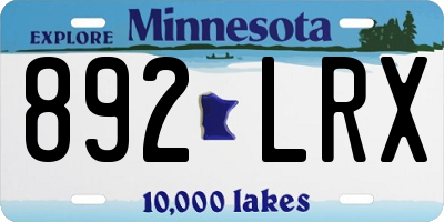 MN license plate 892LRX