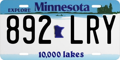 MN license plate 892LRY