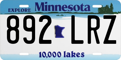 MN license plate 892LRZ