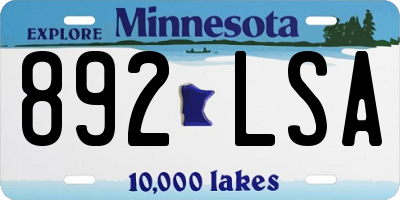 MN license plate 892LSA