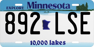 MN license plate 892LSE