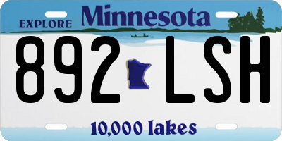 MN license plate 892LSH