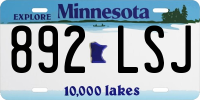MN license plate 892LSJ