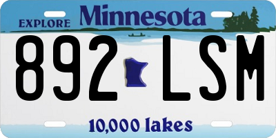 MN license plate 892LSM