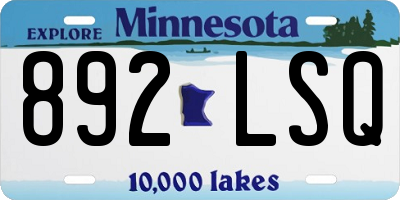 MN license plate 892LSQ