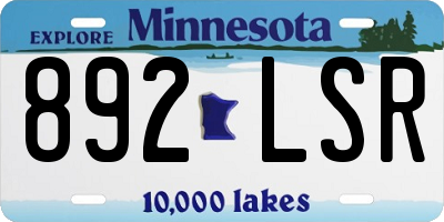 MN license plate 892LSR