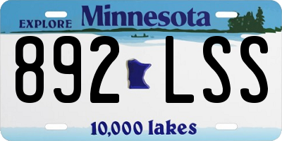 MN license plate 892LSS