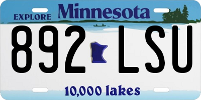 MN license plate 892LSU