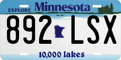 MN license plate 892LSX