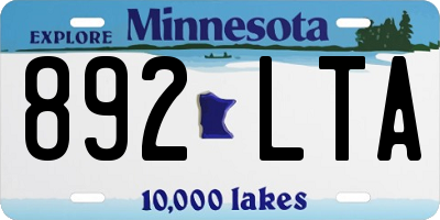 MN license plate 892LTA