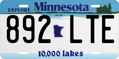 MN license plate 892LTE