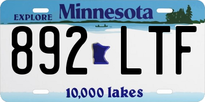 MN license plate 892LTF