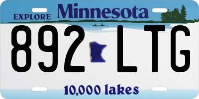 MN license plate 892LTG