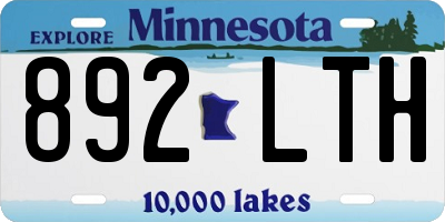 MN license plate 892LTH