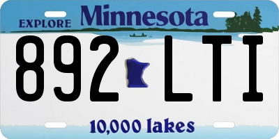 MN license plate 892LTI