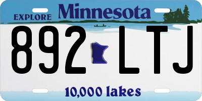 MN license plate 892LTJ