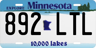 MN license plate 892LTL
