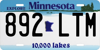 MN license plate 892LTM