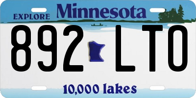 MN license plate 892LTO