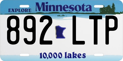 MN license plate 892LTP