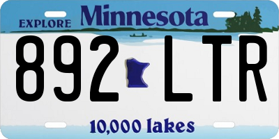 MN license plate 892LTR
