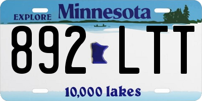 MN license plate 892LTT