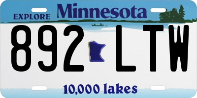 MN license plate 892LTW