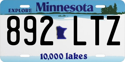 MN license plate 892LTZ