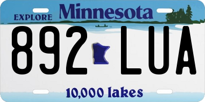 MN license plate 892LUA