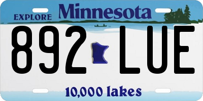 MN license plate 892LUE