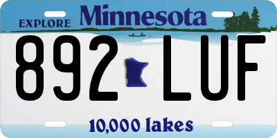 MN license plate 892LUF