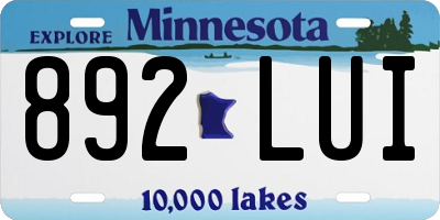 MN license plate 892LUI
