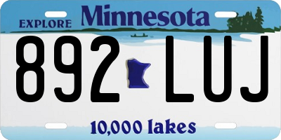 MN license plate 892LUJ
