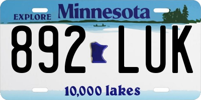 MN license plate 892LUK