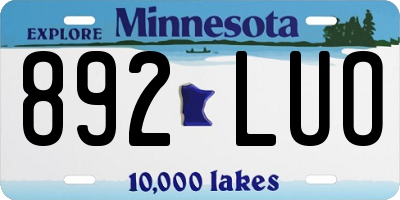 MN license plate 892LUO