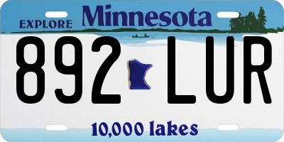 MN license plate 892LUR
