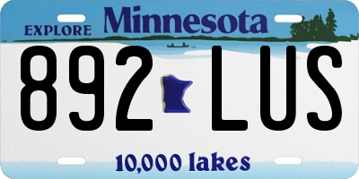 MN license plate 892LUS