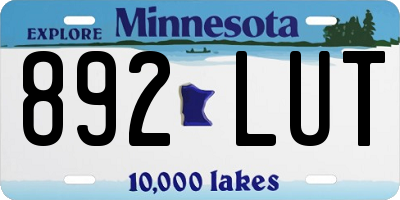 MN license plate 892LUT