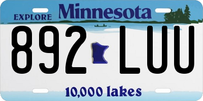 MN license plate 892LUU